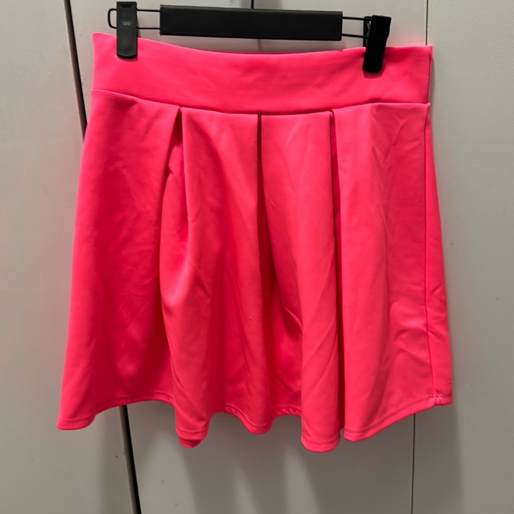 Y2K Neon Pink Skater Skirt